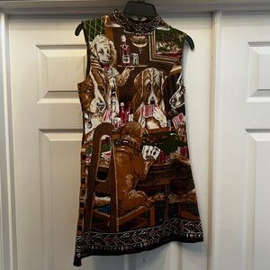 Rosecut Clothing POKER DOGS TAPESTRY DRESS (LIKE NEW CONDITION)